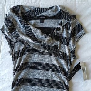 A. BYER- Gray & black stripes sweater